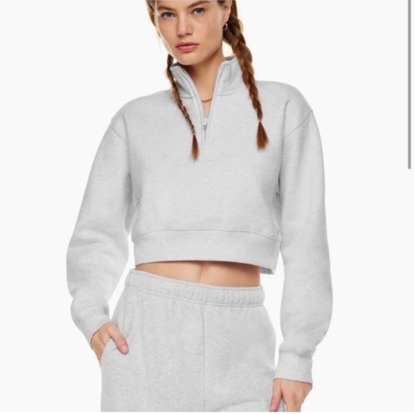 ARITZIA TNA Gray Cropped Boxy Sweatshirt - Picture 4 of 6